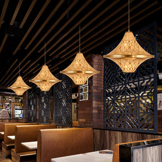 Flying Saucer Ceiling Light - Arab 14/21.5 H Metal Pendant Lighting Fixture In Brass