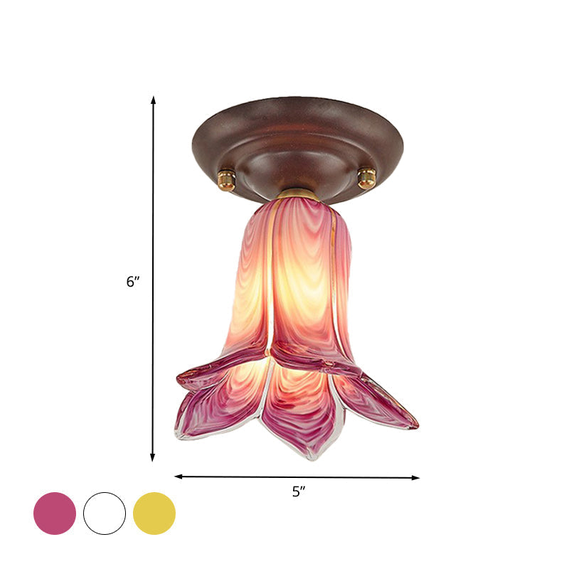 Countryside 1 - Light Metal Ceiling Lamp For Living Room Led Flush Mount Lighting - Lily/Tulip