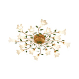Romantic Brass Spiral Led Flower Ceiling Light Fixture - Semi Flush 16 Heads Bedroom Décor