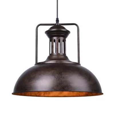 Industrial Stylish Domed Pendant Light In Aged Silver - 13’/16’ Wide Ideal For Dining Room