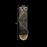 Modern Crystal Ball Pendant - Silver 10-Light Hanging Light For Stairway