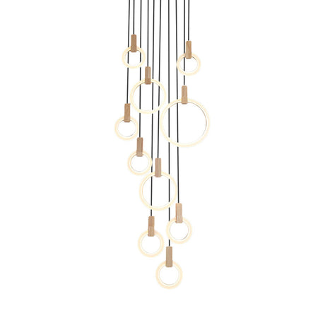 Simple White Acrylic Cluster Pendant Light - 10 Heads Living Room Ceiling Lamp Round/Linear Canopy