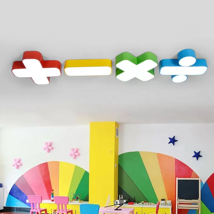 18/23.5 Kids Symbol Shade Ceiling Light: Red/Yellow/Blue/Green Warm/White Light Yellow / 18 Warm
