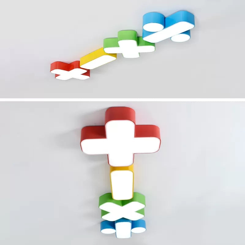 18/23.5 Kids Symbol Shade Ceiling Light: Red/Yellow/Blue/Green Warm/White Light Red / 23.5 Warm