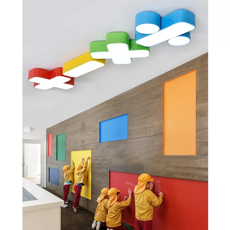 18/23.5 Kids Symbol Shade Ceiling Light: Red/Yellow/Blue/Green Warm/White Light Yellow / 23.5 Warm