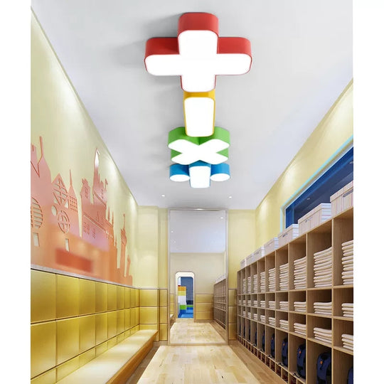 18/23.5 Kids Symbol Shade Ceiling Light: Red/Yellow/Blue/Green Warm/White Light Yellow / 18 White