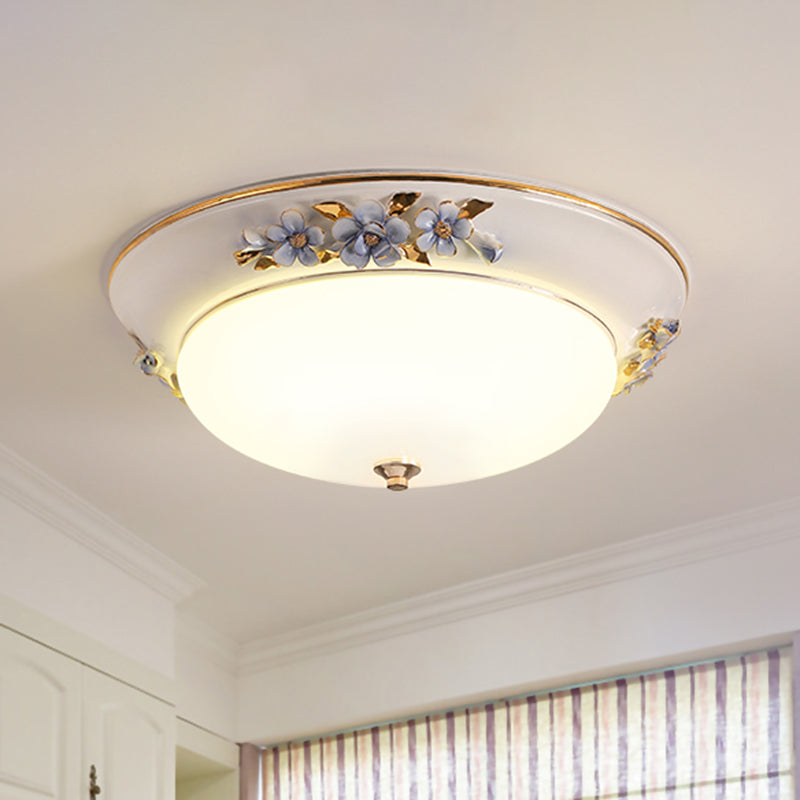 Modern Metal White Ceiling Mounted Led Flush Mount Lighting Fixture Korean Flower Design 12/14.5/17