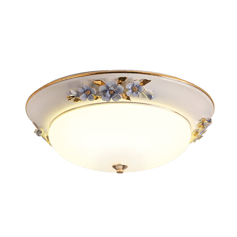 Modern Metal White Ceiling Mounted Led Flush Mount Lighting Fixture Korean Flower Design 12/14.5/17