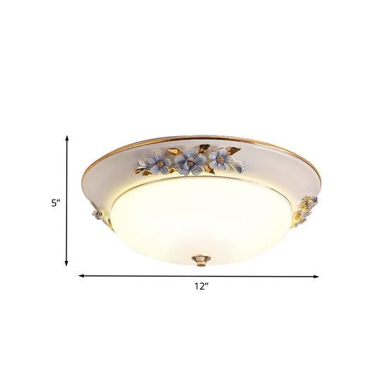 Modern Metal White Ceiling Mounted Led Flush Mount Lighting Fixture Korean Flower Design