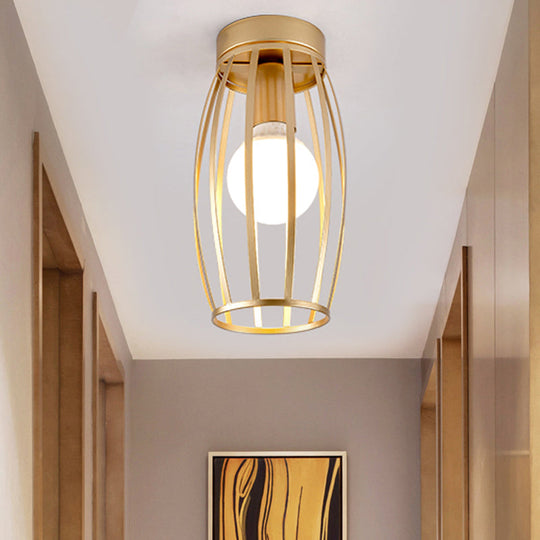 Nordic Metal Ceiling Mount Lamp | Oval Flush Light 1 Corridor Lighting -