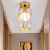Nordic Metal Ceiling Mount Lamp | Oval Flush Light 1 Corridor Lighting -