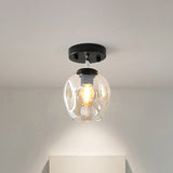Modern Black/Gold Carafe Semi Flush Light - 1 Clear/Amber/Smoke Gray Glass Shade