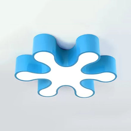 Colorful Petal Acrylic Led Ceiling Lamp For Kindergarten - Red/Yellow/Blue/Green 19.5’/23.5’ W