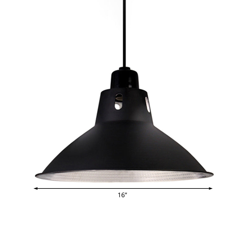 Farmhouse Metallic Black Pendant Light For Dining Tables - 14’/16’ Bowl Design