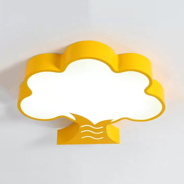 18’/23.5’ Dia Led Tree Flush Mount Light - Pink/Yellow/Green Modern Acrylic Ceiling Lamp