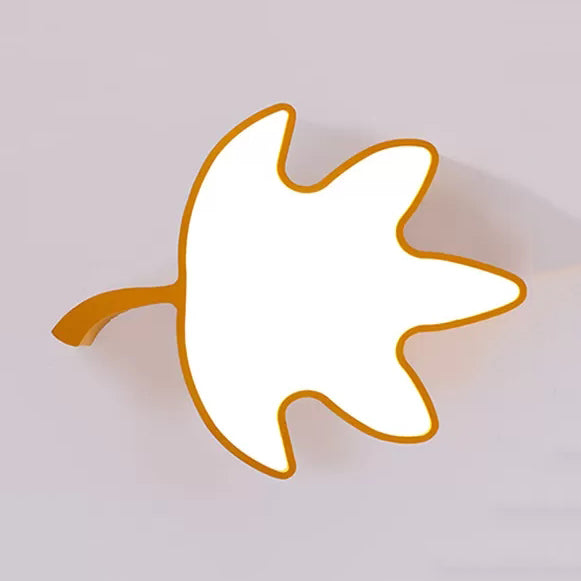Kids’ Maple Leaf Acrylic Led Ceiling Mount Light - Candy Colors For Shops