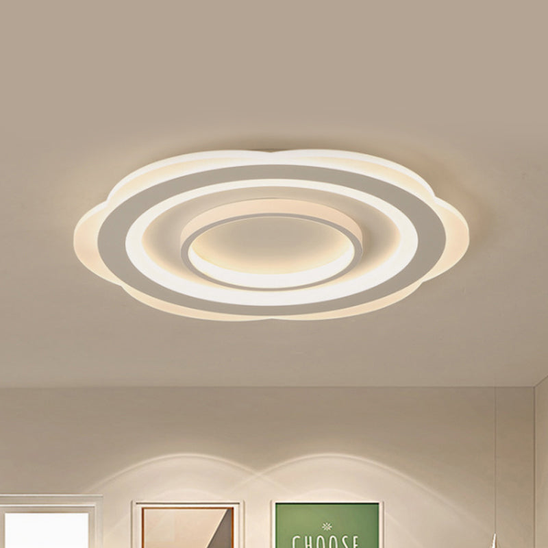 Modern Acrylic Flower Ceiling Light - 16’/19.5’/23.5’ Flushmount For Living Room In