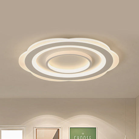 Modern Acrylic Flower Ceiling Light - 16/19.5/23.5 Flushmount For Living Room In Warm/White 16 /