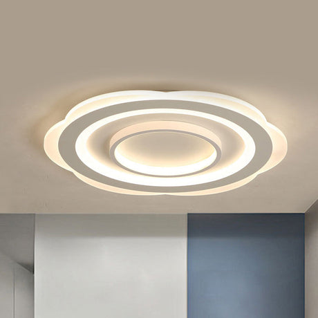 Modern Acrylic Flower Ceiling Light - 16/19.5/23.5 Flushmount For Living Room In Warm/White