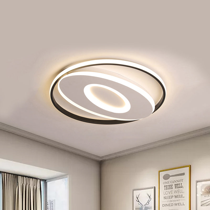 Modern Oval Flush Mount Lights - 16’/19.5’/23.5’ Unique Ceiling Light Fixture In Warm/White Acrylic
