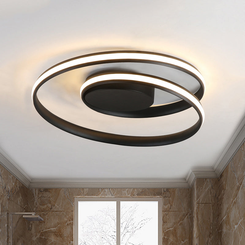 Modern Circle Ceiling Lights - White/Black Flush Mount Fixtures Indoor Lighting (18’/23.5’)