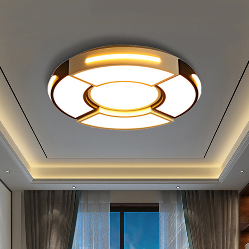 Modern Black Round Acrylic Ceiling Fixture - Unique Design 16/19.5/23.5 Warm/White Lighting