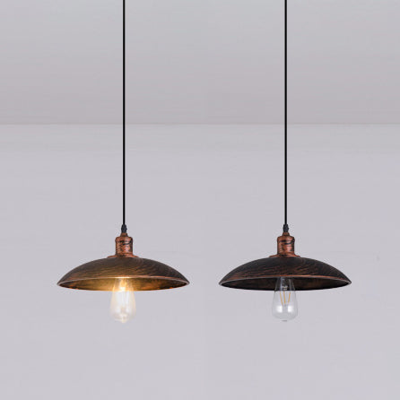 Rustic Style Hanging Ceiling Lamp With Adjustable Cord - Bronze 12.5’/16’ W