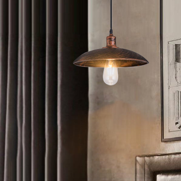 Rustic Style Hanging Ceiling Lamp With Adjustable Cord - Bronze 12.5’/16’ W