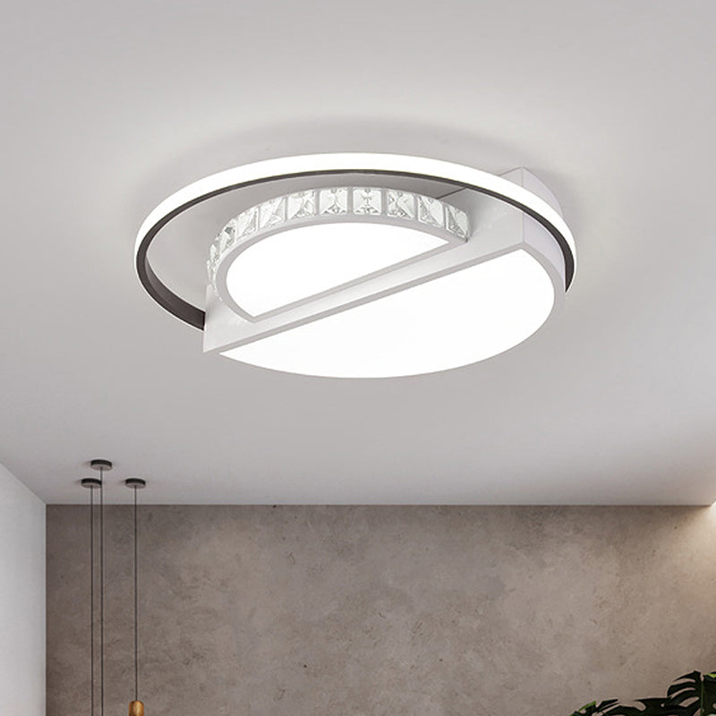 Modern Flushmount Led Ceiling Light In White - Ideal For Living Room