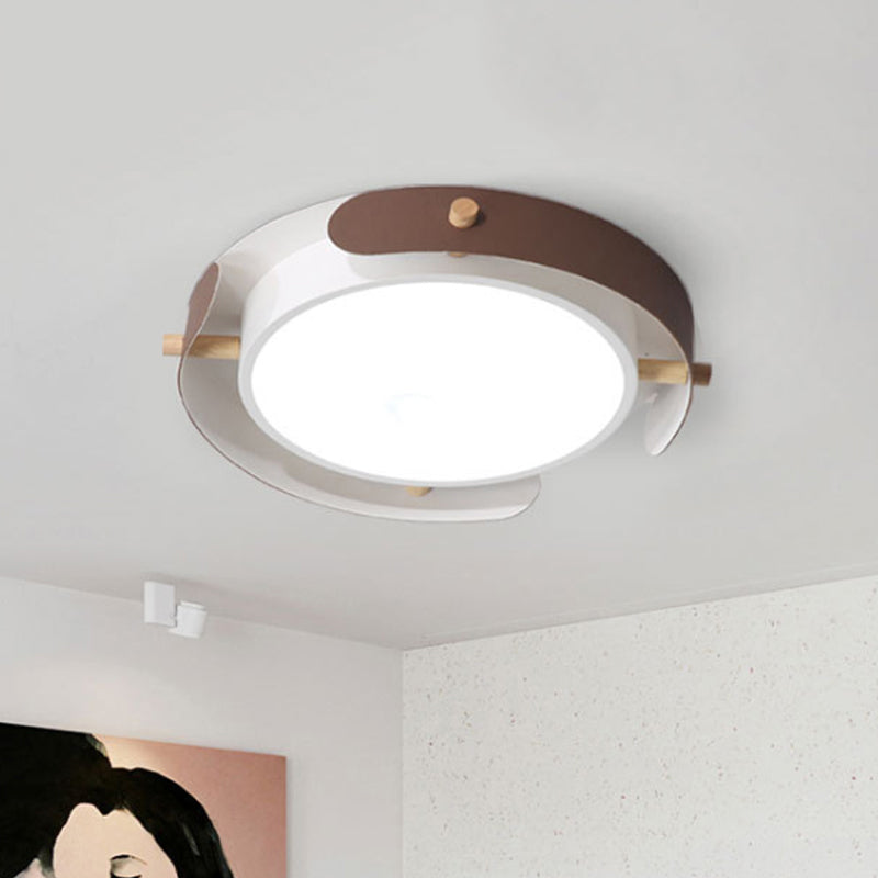White/Brown Nordic Style Ceiling Lamp With Diffuser - 16’/19.5’ Diameter