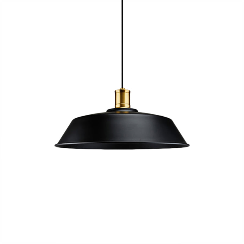 Retro Metallic Pendant Light - Barn Living Room Ceiling Lamp Black Finish 1 10’/14’/18’ Width