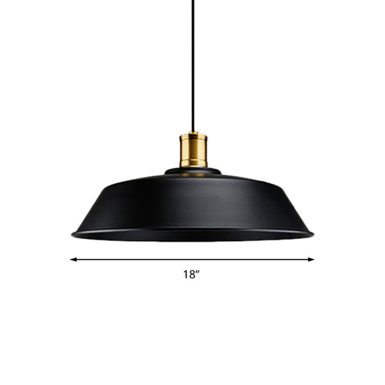 Retro Metallic Pendant Light - Barn Living Room Ceiling Lamp Black Finish 1 10’/14’/18’ Width