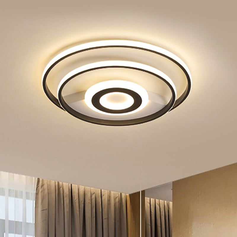 Black Ring Flush Mount Light – Nordic Acrylic Led Ceiling Lighting For Bedroom