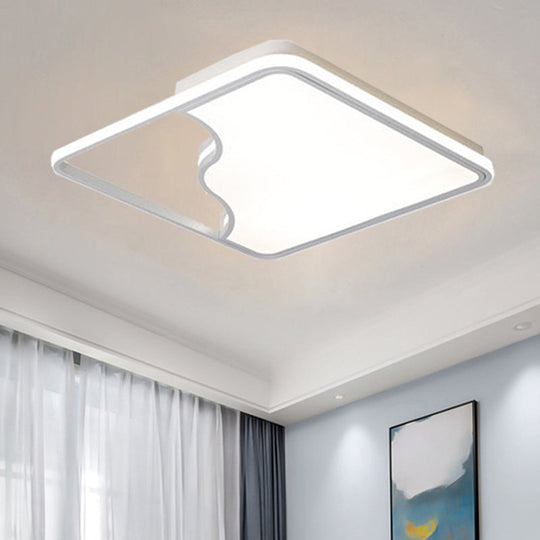 Modern Led Ceiling Light Fixture For Bedroom - Simple Acrylic Design Black/White