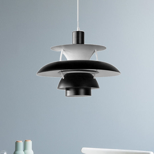 Designer Tiered Metal Pendant Light With Hanging Cord - 1 Ceiling Fixtures