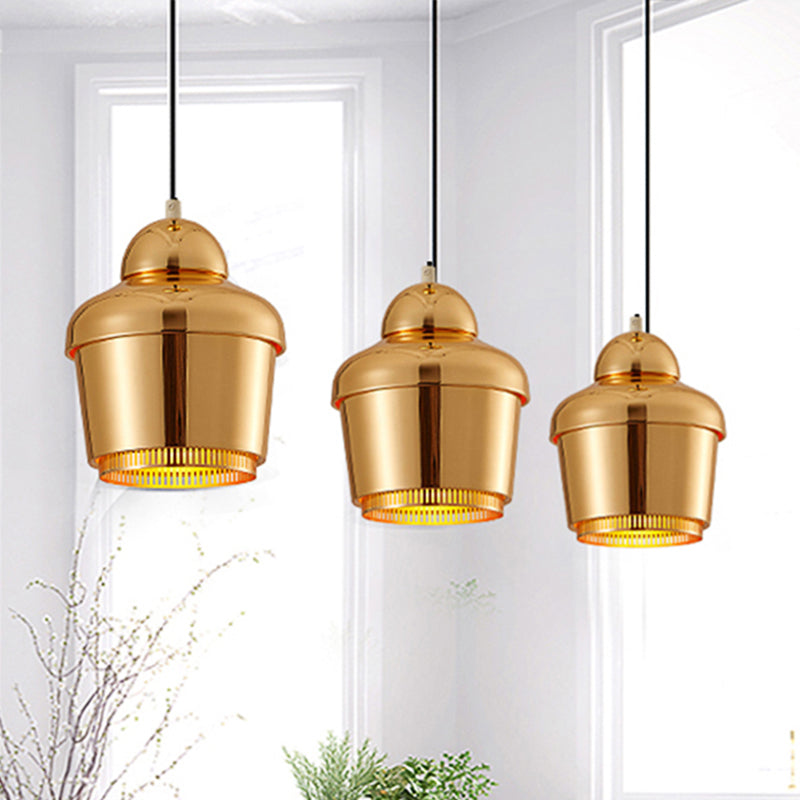 Modern Black And White Jar Pendant Light With Chrome Accents