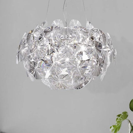 Modern Acrylic Globe Pendant Light - Clear Ceiling Lamp (24’/28.5’/43’ Wide)