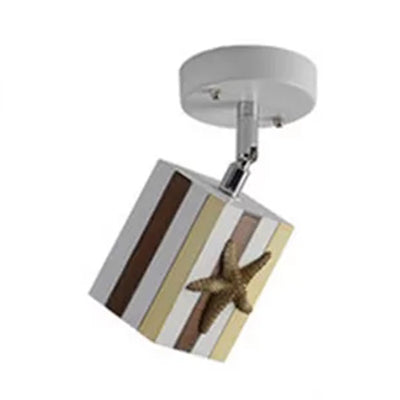 Contemporary Rotatable Rectangular Metal Gallery Ceiling Mount Spotlight With High Brightness Blue