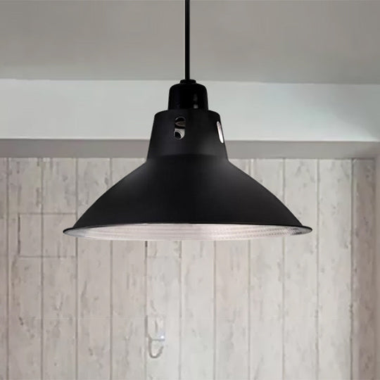 Farmhouse Metallic Black Pendant Light For Dining Tables - 14’/16’ Bowl Design