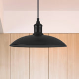 Industrial Metallic Saucer Pendant Light - 12.5/16 Diameter 1 Black/White Black / 12.5
