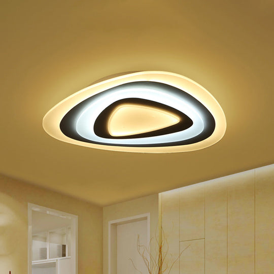 Ultrathin Acrylic Shade Led Ceiling Light - Wide Flush Mount Lamp For Bedroom