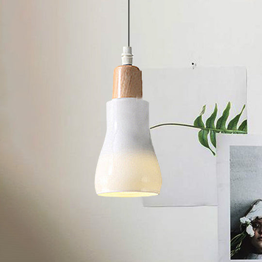 Modern Glass Pendant Lamp - White/Black Bowl Cone Or Saucer Design Led Ceiling Light In White/Warm