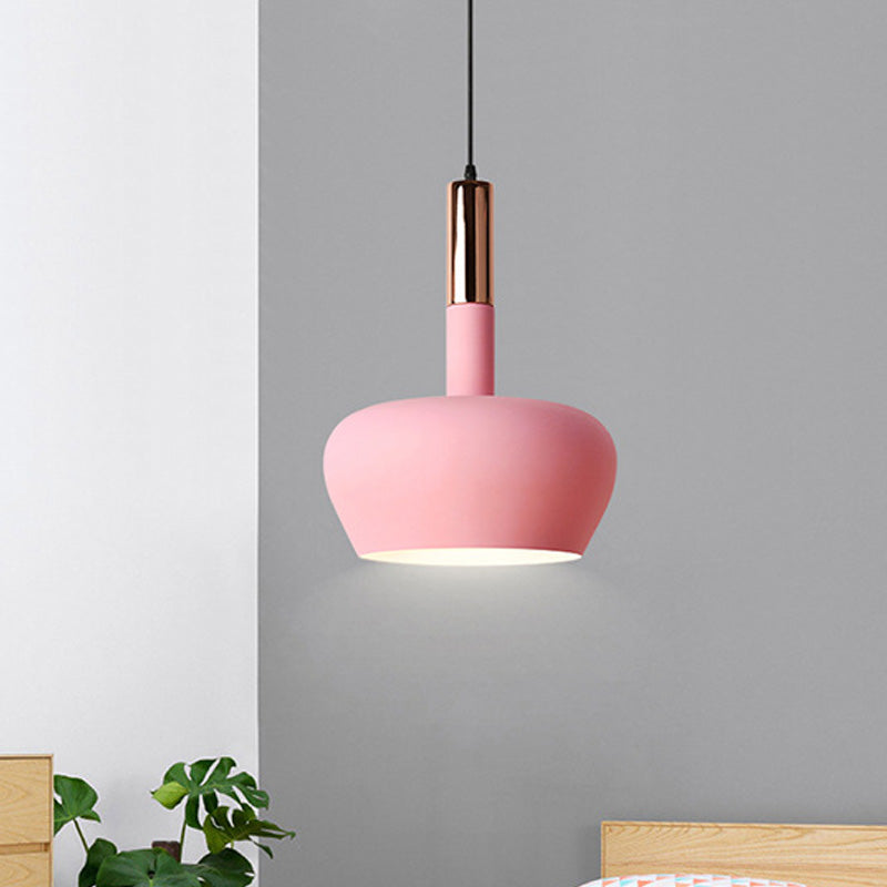 Modern Hanging Wine Glass Pendant Light - 1 Blue/Pink/Yellow Suspension