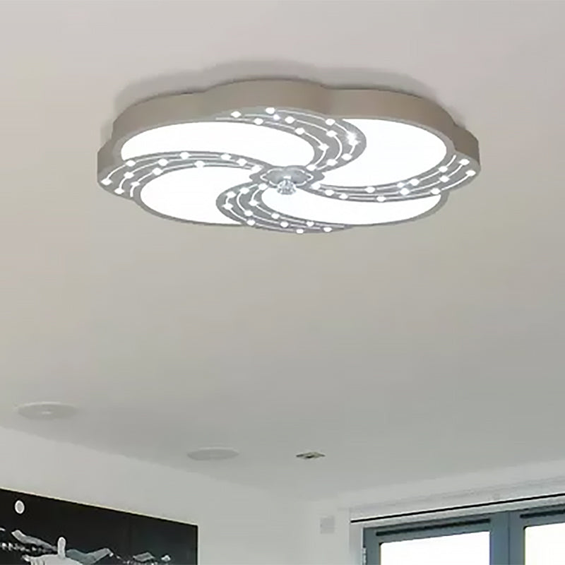 Modern White Acrylic Swirl Flushmount Lights - 18’/19.5’/31.5’ Creative Flush Mount Light For