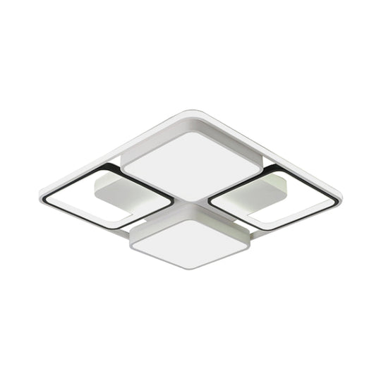 Contemporary Led Flush Mount Ceiling Light In Black/White 19.5’/45’ Wide