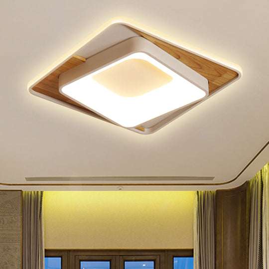 Sleek White Acrylic Led Ceiling Lamp For Bedroom Foyer - Modern Flush Mount