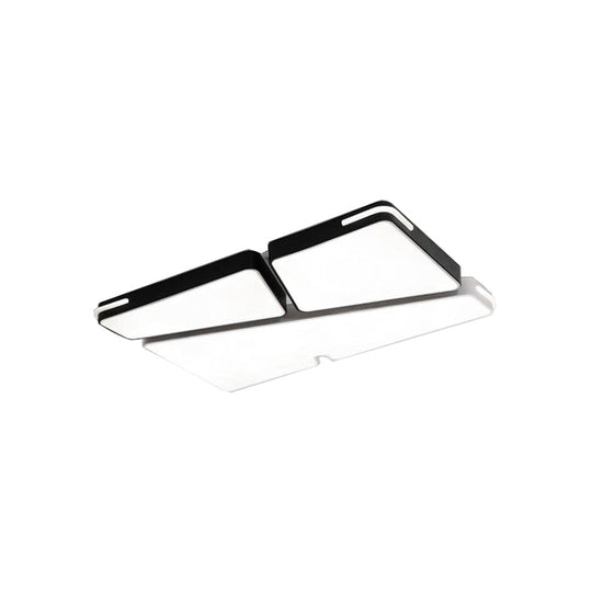 Modern White Flush Mounted Led Ceiling Light - Minimalistic Design 19.5’/23.5’ Width White/Warm