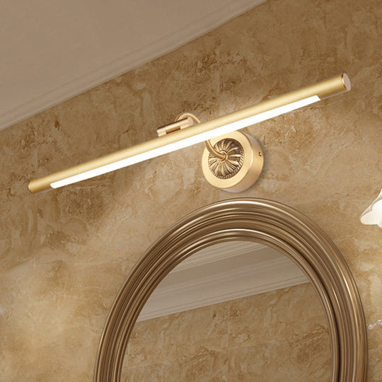 Vintage Led Wall Sconce - Black/Gold Finish Tubular Design Acrylic And Metal 17/22 Diameter