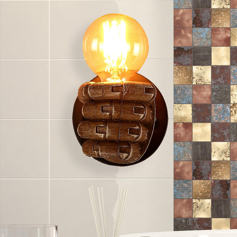 Wood Industrial Style Wall Sconce Light Fixture (1 Head) For Living Room With Right/Left Hand Shade