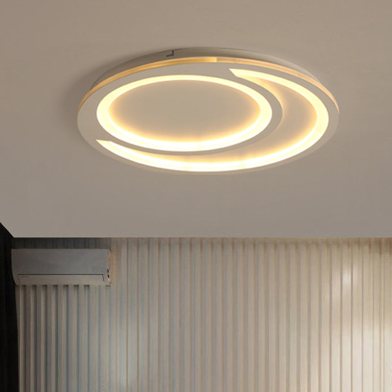 Modern White Ripple Flushmount Led Light Simple Metal Design 16’/19.5’/23.5’ Wide
